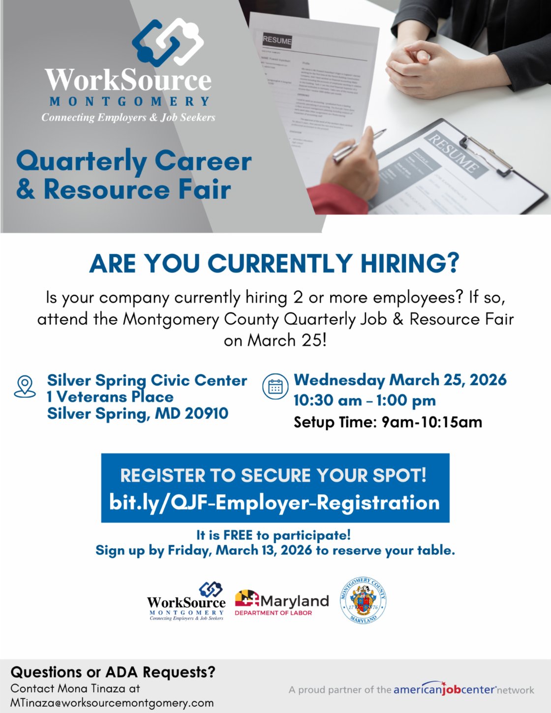 WSM Qtrly Job Fair - Employer 32526