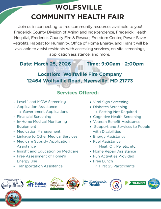 Wolfsville Community Health Fair Flyer